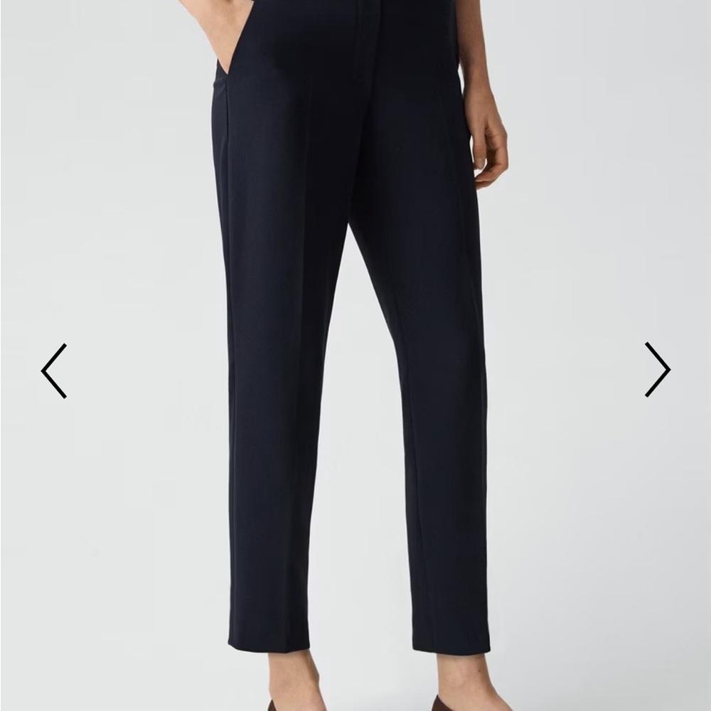 Theory Treeca midnight navy pull on pant in admiral crepe